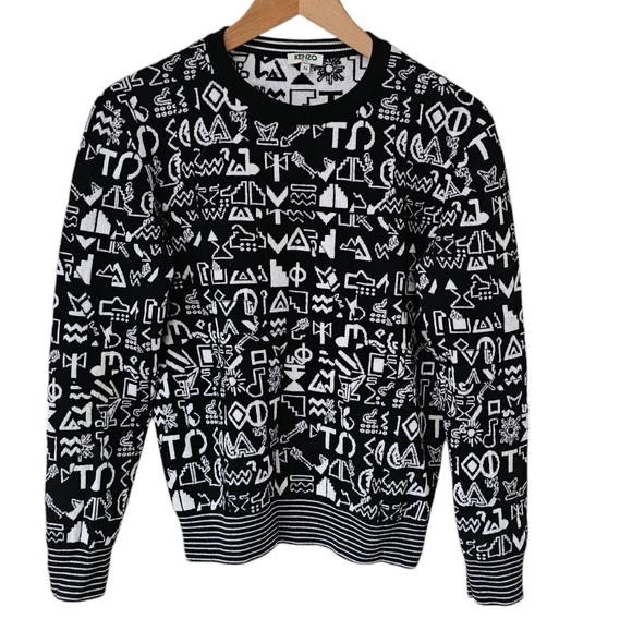 Kenzo black/white knit sweater size M - Picture 1 of 3